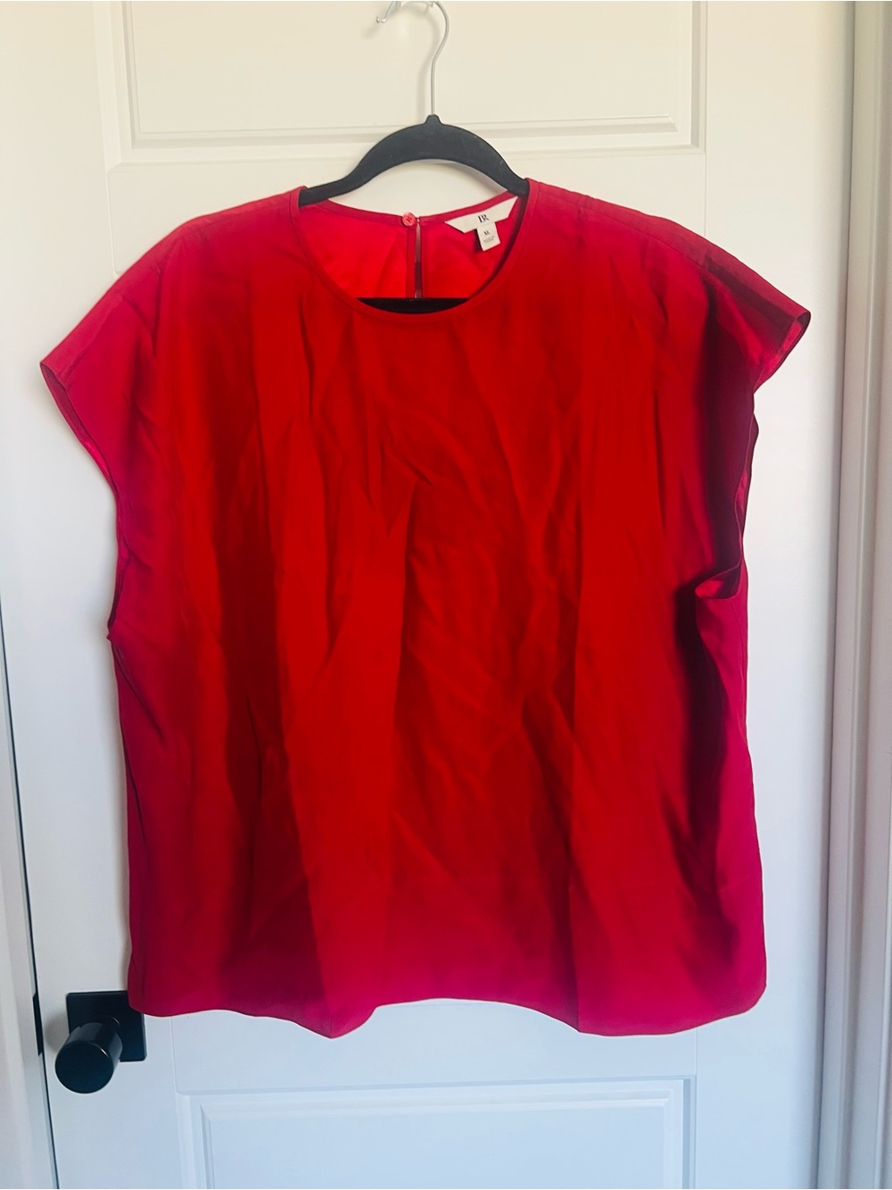 Banana Republic Red Cap-Sleeve Pullover Blouse